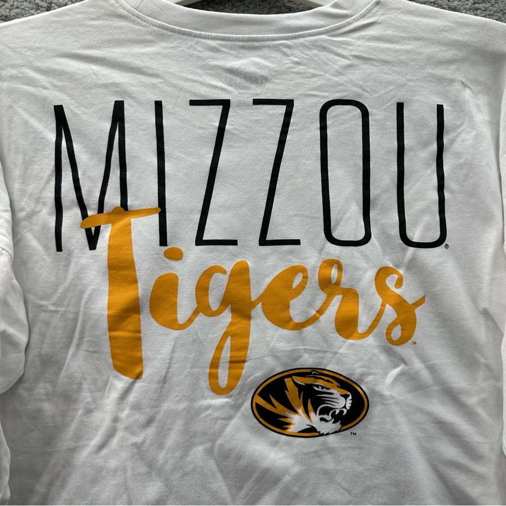 Rivalry Threads Mizzou Tigers White Cropped Long Sleeve Tee Shirt - Picture 8 of 8
